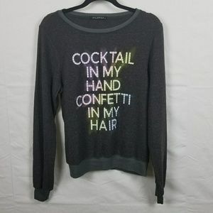 NWOT Wildfox gray sweater Cocktail confetti small